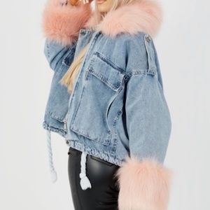 Fur jean jacket